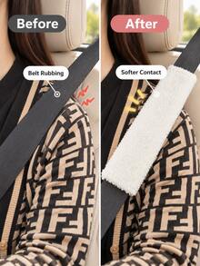 Car Seat Belt Shoulder Pad, Soft Seat Belt Cover, Plush Shoulder Strap Protector, Anti-Friction Comfortable Cushion, Wrap-Around Fit, Universal Vehicle Interior Accessory, Suitable For Driving, Travel, Road Trip, Commute, Neck And Shoulder Comfort Pad - A - View 6