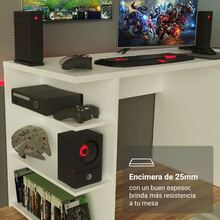Escritorio Gamer Madesa Para Pc Y Consola - Blanco - Ver 6