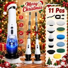 Manovix 11-In-1 Wireless Electric Rotating Brush, 3-Speed 2000mAh USB-C Rechargeable Cleaner With Extendable Handle And Replaceable Brush Heads, 360° Effortless Scrubbing, Suitable For Bathroom Tiles, Floors, Sinks, Practical Home Cleaning Gift, Back To School Season - Extendable Pole Scrubber - View 2