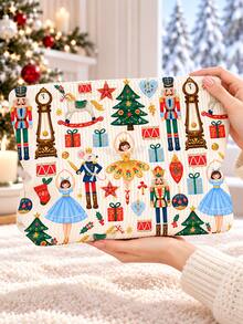 New Nutcracker Print Makeup Bag | French Print Travel Organizer Bag | Travel Essentials | Poolside Must-Have | Toiletry Bag | Pool Storage Bag | Mother's Day Gift | Teacher's Day Gift | Suitable For Moms, Teachers, Friends And Nurses | Home Essentials | Graduation Gift | Easy To Clean Design | Portable Makeup Bag - Multicolor - View 5