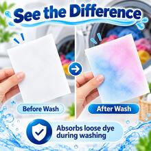 Color Absorbing Sheets, Anti-Dyeing Color Catcher, Allows Mixed Washing, Household Anti-Bleeding Laundry Sheets, Washing Machine Dedicated Color Absorbing Sheets, Suitable For Various Clothes, Bed Sheets, Duvet Covers, Socks, Keeps Original Color Of Garments - A - View 5