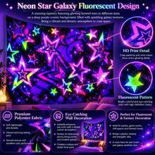 2D Flat Glow-In-The-Dark Mural, Neon Rainbow Starburst Design, Suitable For Bedroom, Living Room And Office. Retro Aesthetic Style Game Room Decor, Holiday And Party Decor, College Dorm Decor - Multicolor - View 11