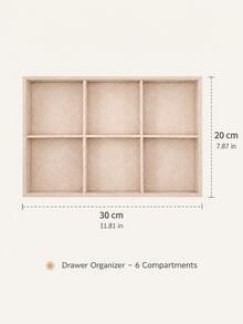 CASEGRACE 1pc Velvet Jewelry Drawer Organizer Tray, Stackable Storage Box With Ring Slots And 6 Compartments, Detachable Necklace & Earring Holder, Vanity Jewelry Organizer - Beige - View 4