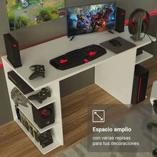 Escritorio Gamer Madesa Para Pc Y Consola - Blanco - Ver 7