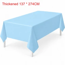Naturepeak 137x274cm PE Solid Color Tablecloth, Suitable For Birthday Party, Wedding, Christmas, Wipeable, Rectangular Dining Table Decor Cloth - Light Blue - View 13