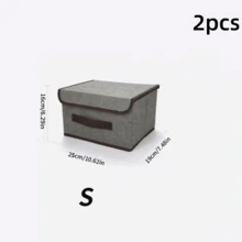 1pc Fabric Foldable Storage Box For Clothes, Underwear, Bras, Socks, Portable Dust-Proof And Moisture-Proof Closet Organizer, 2pcs Vacuum Compression Bags, Wardrobe Storage Organizer - Grey - View 10