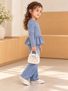Young Girls Knit Tops - Dusty Purple - View 3