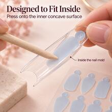 أطراف أظافر فرنسية قابلة لإعادة الاستخدام الوضع، قوالب أظافر من السيليكون، ملصقات دليل أطراف الأصابع الفرنسية ب- 12 حجم، مناسبة لتمديد أظافر البولي جل، فن الأظافر A - متعدد الألوان - مشاهدة 6