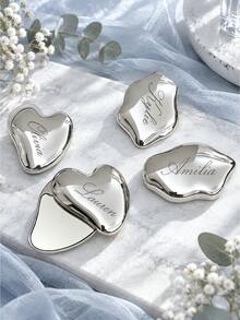 Personalized Cloud-Shaped Portable Makeup Mirror, Customized Compact Mirror, Double-Sided Pocket Mirror, Bridesmaid Gift, Bridal Shower Birthday Gift - Multicolor - Irregular Mirror - View 2