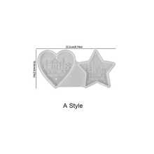 4 Christmas Theme Designs: Heart / Five-Pointed Star / Christmas Tree / Round Silicone Mold With Forest Embossed Merry Christmas Pattern Design, DIY Hanging Hole Aromatherapy Plaster Pendant, Resin Epoxy Pendant, Wax Slice Ornament Casting Mold, Suitable For Christmas Tree Decoration, Holiday Atmosphere Decoration And Handmade Gift Casting Mold - A-2 Connected Heart and Star Pendant Mold - View 2