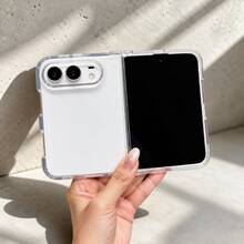 適用於 iPhone 18 Duo 可摺疊手機殼 全新 Phantom Shield 氣囊防摔 矽膠軟殼 橫條紋 全包覆 多角度保護 鏡頭保護蓋 多色 中性款 - 無色 - 查看 1