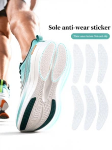 4pcs/Set Water Ripple Pattern Silent Anti-Friction Self-Adhesive Cuttable Marathon Sports Shoes Boots Accessories - Clear - View 7
