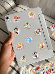 50Pcs Official Disney Stickers, Transparent PET, Classic Princess Patterns. Suitable For Stationery, Phone Cases, Water Bottles, Luggage, Scrapbooks, Skateboards, Notebooks. Great For DIY Decor & Birthday Gifts. - Multicolor - View 4