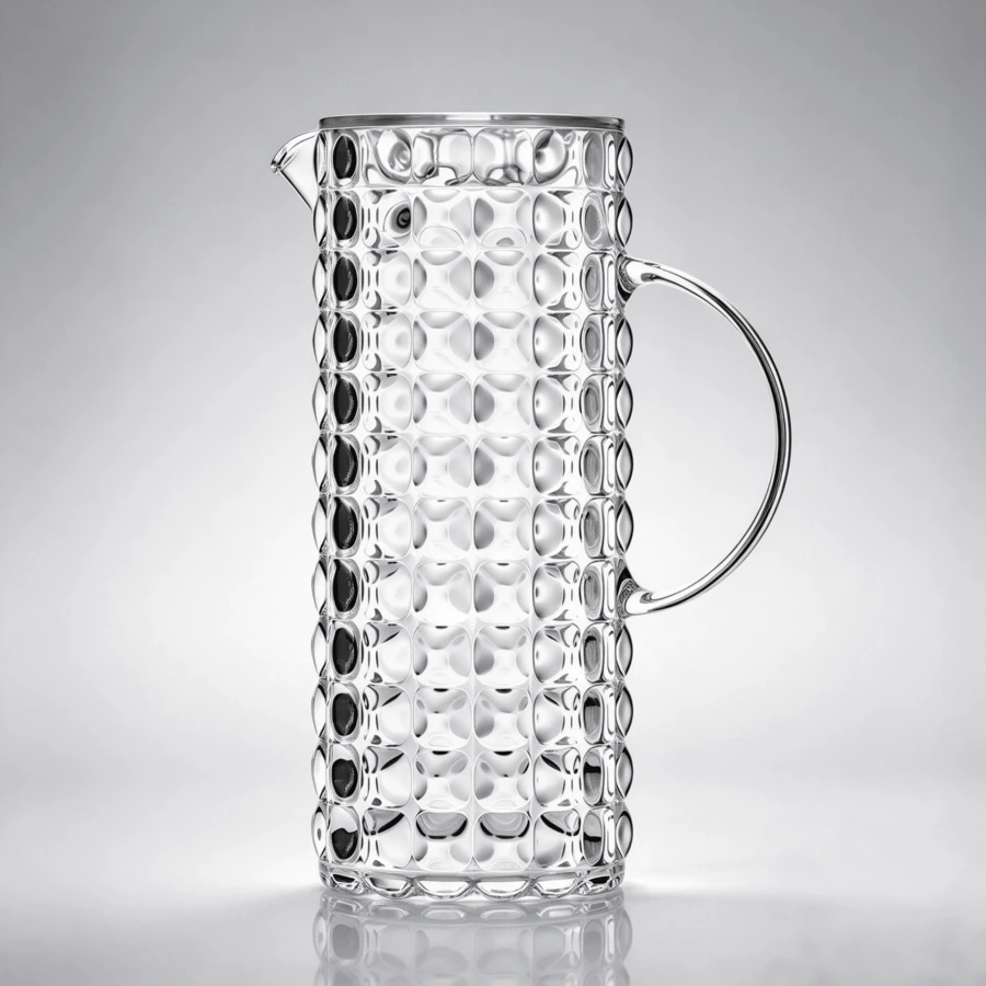 Transparent Jug With Lid, 1.75 L Capacity, Serving Container For Cold Drinks On Table. - Clear - View 1