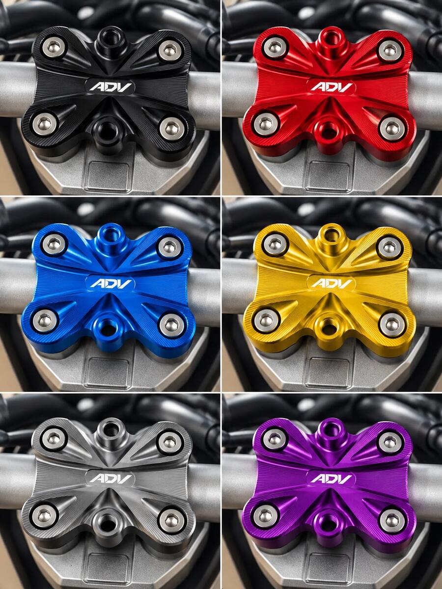 Motorcycle Handlebar Clamp, CNC Aluminum Alloy Handlebar Riser Clamp Cover, Top Triple Clamp Handlebar Mount Cover, Handlebar Pressure Block Replacement Parts, ADV Adventure Bike, Street Bike, Off-Road Riding Customized Motorcycle Handlebar Parts