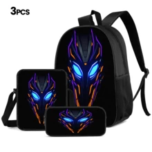Mecha Element Print Student 3 Pieces Set School Backpack, Crossbody Bag, Pencil Case, Boys Large Capacity Compartment Backpack, Back To School Storage Bag For School Supplies, Travel Storage Bag, For Back To School, Classes, Outdoor Sports, Back To School Season - 3-piece Set - View 10