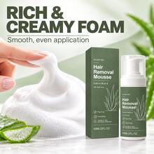 Mousse tẩy lông Aloe Vera 60ml, bọt tẩy lông cơ thể dịu nhẹ phù hợp cho chân, tay và vùng dưới cánh tay, dễ rửa sạch, chăm sóc da mịn màng tại nhà - Lô hội - Xem 4