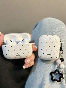 Casing Pelindung Polkadot Keberuntungan dengan Gantungan Kunci Bintang, Cangkang Pelindung TPU, Kompatibel dengan 1/2/3/4/5/Pro/Pro 2/3, Cocok untuk Semua Seri , Casing Earphone yang Sangat Menarik untuk Dibawa Bepergian, Pilihan Hadiah yang Sempurna, Aksesori Fashion - Liontin Polkadot Hitam Keberuntungan - View 2