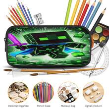 Pixel Art Green Warrior Print 3 Pieces Set Large Capacity Backpack + Crossbody Bag + Pencil Case, Adjustable Breathable Shoulder Straps, Fashion Pixel Block Adventure Game Theme Daily Commute Storage Set - Printed Bag - View 2