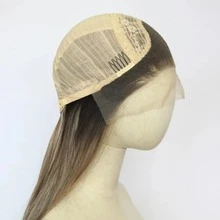 28 Inch Brown Root Ombre Blonde Long Straight Synthetic Wig For Women, Middle Part Heat Resistant Hair Wig, Natural Looking Daily Party Wear Wig Color 24 - Two-Tone - View 3