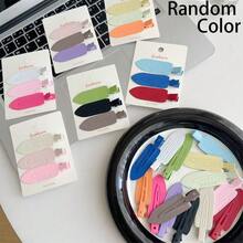 Matte Spray Painted Metal Seamless Alligator Hair Clip, Macaron Multi-Color Embossed Letter Makeup Positioning Clip, 7cm No-Crease Bangs Side Clip, Versatile Hair Accessory For Girls' Daily Styling - Multicolor - View 15