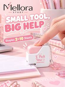 Cute Mini Sugar Cube Stapler, Portable Pocket Stapler With Star Pendant, No.10 Staples For Student School Office - Multiple Styles - View 3