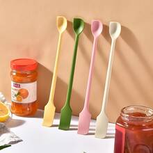 2-In-1 Multi-Functional Silicone Butter Spatula/Jam Spoon, Double-Ended Design, Can Clean Peanut Butter Jars, Kitchen Gadget, Suitable For Cream, Cooking, Etc. - Multicolor - View 4
