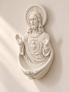 Christian Home Decor Sacred Heart Jesus Holy Water Font Wall Mounted Religious Home Blessing Decor For Entryway Living Room - Selected Items - View 8