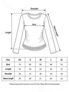 Kaos Lengan Panjang Patchwork Renda Musim Gugur, Atasan Bunga Abu-abu, Kemeja Dalaman Wanita Serbaguna dengan Potongan Ramping dan Warna Polos - Abu-abu - View 3