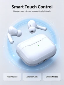Wireless Bluetooth Earbuds, Low Latency, HiFi Stereo, Touch Control, Wireless Charging Case, Compatible With All Smart Bluetooth Devices - Ideal For Fitness, Travel, Commuting And Daily Use - White - View 1