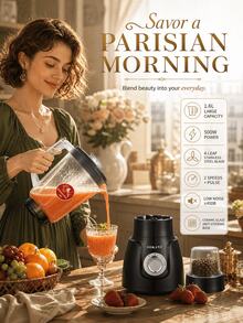 SOKANY Multifunctional Juicer, Blender, Grinder, Meat Grinder, With Grinding Cup, Multifunctional, Stainless Steel Blades, Fast Juicing, Meat Grinding, Juicing, Coffee Grinding, 1.6L Large Capacity, 2-Speed Adjustable, Easy To Clean And Store, Suitable For Home Use. - Black - View 10