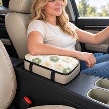 Cute Plush Flower Center Console Armrest Pad (Available In Two Versions: With Dual Storage Pockets Or Without Pockets); Keeps Hands Warm During Autumn And Winter, Protects The Armrest, Universal Fit For All Vehicle Models, Car Interior Accessory. - FSD - View 16