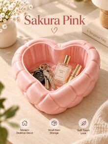 1pc 3D Printed Asymmetrical Heart-Shaped Jewelry Storage Box, Aesthetic Desktop Ornament Organizer, Multi-Functional Desktop Small Item Organizer, Cute Home Desktop Decor - Multicolor - View 8