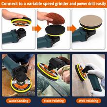 47pcs Sanding Disc Set, 125mm/5 Inch Wet/Dry Sandpaper, 45pcs 240-5000 Grit Mixed Color Sandpaper, Includes M14 Hook And Loop Backing Pad, Suitable For Angle Grinder And Electric Drill, For Car, Metal, Wood And Paint Polishing - Black - View 1