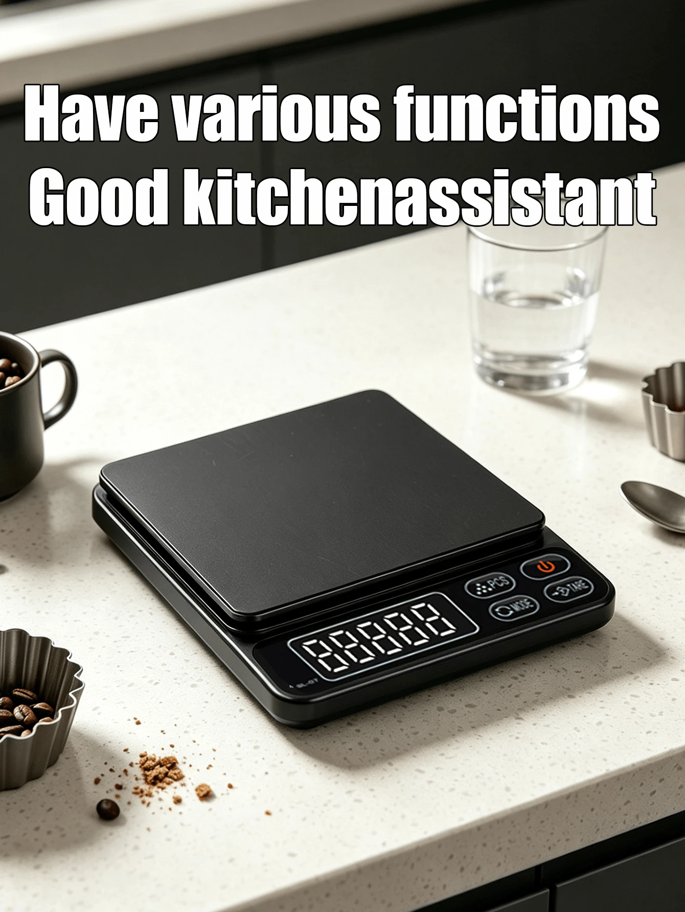 High-Precision 3kg Digital Kitchen Scale With Tray; Made Of Durable ...