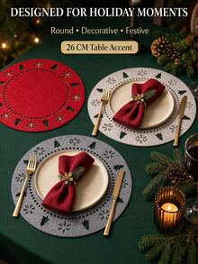 Nordic Style Felt Placemats And Coasters (Coasters Are Gifts) - Holiday Style Non-Woven Felt Placemats, Suitable For Tableware. - View 2
