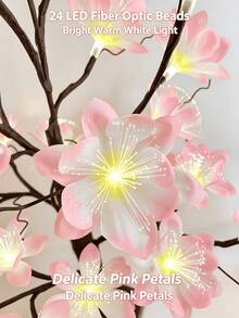 1PC 60CM Pink Fiber Optic Tree Lamp LED Table Light Home Wedding Christmas Decoration - Warm White - View 8