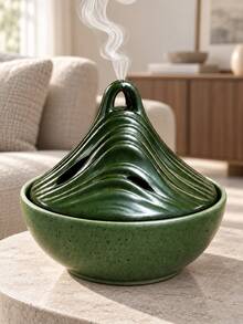 1pc Mountain Landscape Incense Burner, Deep Green Zen Decor, Nature-Inspired Aromatherapy Accent, Meditation Ornament, Sculptural Home Decor, Suitable For Living Room, Bedroom, Desk - Multicolor - View 5