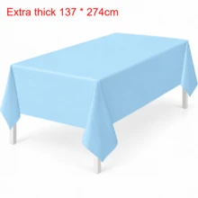 Naturepeak 137x274cm PE Solid Color Tablecloth, Suitable For Birthday Party, Wedding, Christmas, Wipeable, Rectangular Dining Table Decor Cloth - Light Blue - View 12