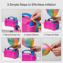 AOYI Portable Electric Balloon Inflator/Electric Balloon Pump Decor, Suitable For Halloween Party, Gift, Wedding Celebration, Holiday Party Decoration, Balloon Inflator Pump - UK Plug(220-240V) - View 4