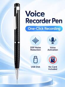 Smart Pen Voice Recorder, Portable Digital Audio Recorder, USB Charging MP3 Player With Noise Reduction, Voice Control, One-Key & Segmented Recording, Mini Recording Device For Students Teachers Journalists, Gift For Men Women(Without TF Card) - View 2
