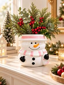 Christmas Snowman Vase Winter Home Decor, Holiday Flower Stand Living Room Tabletop Centerpiece Decoration, Holiday Decoration, Christmas Party Seasonal Display Decor - Multicolor - View 10