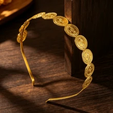 Vintage Royal Style Metal Ornate Carved Design Hair Accessory For Bride, Bridesmaid, Stage Performance Styling - One Size - View 3