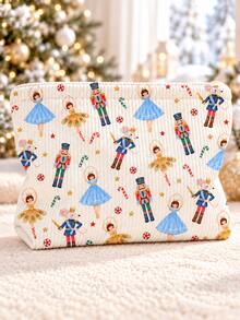 New Nutcracker Print Makeup Bag | French Print Travel Organizer | Travel Essential | Pool Must-Have | Toiletry Bag | Pool Storage Bag | Mother's Day Gift | Teacher's Day Gift | Suitable For Moms, Teachers, Friends And Nurses | Home Essential | Graduation Gift | Easy To Clean Design | Portable Makeup Bag - Multicolor - View 6