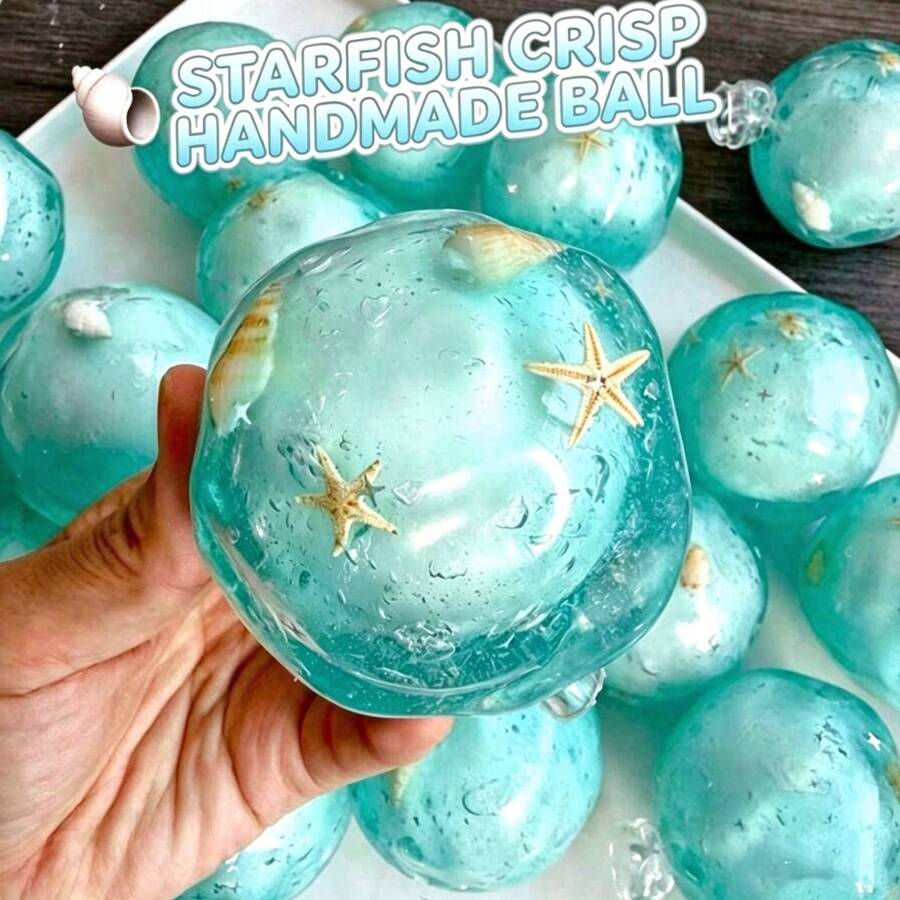 Bola Remas Buatan Tangan Berbentuk Cangkang Bintang Laut Baru, Mainan Ujung Jari dengan Kontrol Suara ASMR, Mainan Remas Pereda Stres Bertema Laut Transparan, Cocok untuk Remaja dan Dewasa, Hadiah Ulang Tahun/Hadiah Natal/Hadiah Kejutan/Hadiah Liburan - MultiWarna - View 1