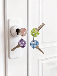 1/6/12pcs Floral Pattern Non-Slip Silicone Key Caps - Durable Non-Slip Key Identifiers, Suitable For Home, Office And Door Keys - Daily Essentials, Perfect For Families And Roommates, Keep Organized, Great Gift Choice - View 2
