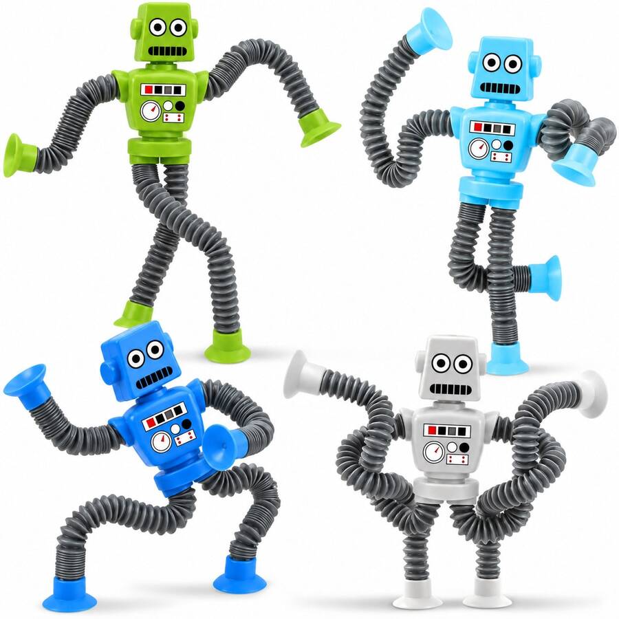 Set Mainan Robot dengan Perekat Hisap, Mainan Sensorik Kreatif dengan Perekat Hisap yang Dapat Diregangkan dan Berwarna-warni, Mainan untuk Melatih Imajinasi dan Kreativitas Remaja, Cocok untuk Permainan dan Aktivitas Pesta, Perlengkapan Pesta, Permainan Sensorik Anak Edisi Rumahan - MultiWarna - View 1