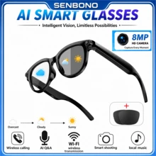 SENBONO AI Smart Photography Glasses, Unisex, 8MP Camera, AI Voice, AI Photo Recognition, AI Translation, HD Photo/Video, AI Voice Assistant, Wireless Calling, Women's AI Smart Photography Glasses, Compatible With Android - View 9