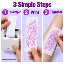 Mini Pink Tattoo Transfer Paper, Professional Plastic Sheets With HD Transfer Patterns, Suitable For C50 Printer, 20/40 Sheets, Small Compatible For Tattoo Artists, For Tattoo Studio Supplies - View 7