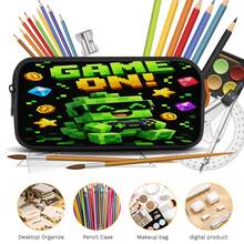 Set 3 Buah Gaya Pixel Q-Version Warna Hijau untuk Gamer: Ransel Kapasitas Besar + Tas Selempang + Tempat Pensil, Tali Bahu yang Dapat Diatur dan Bernapas, Set Penyimpanan Harian untuk Penggemar Game Pixel E-Sports - Tas bercetak - View 2